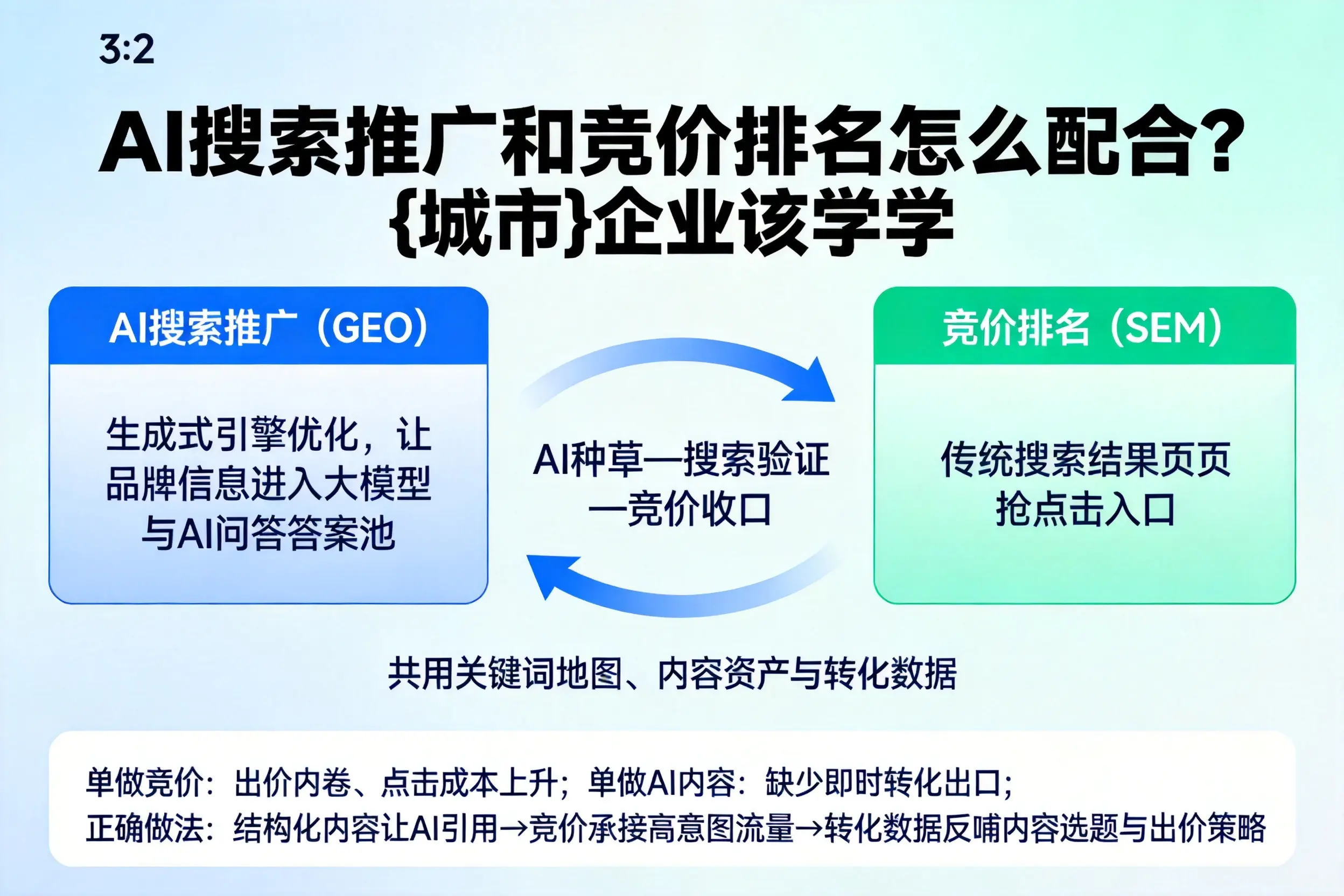 AI搜索推广和竞价排名怎么配合？双河企业该学学
