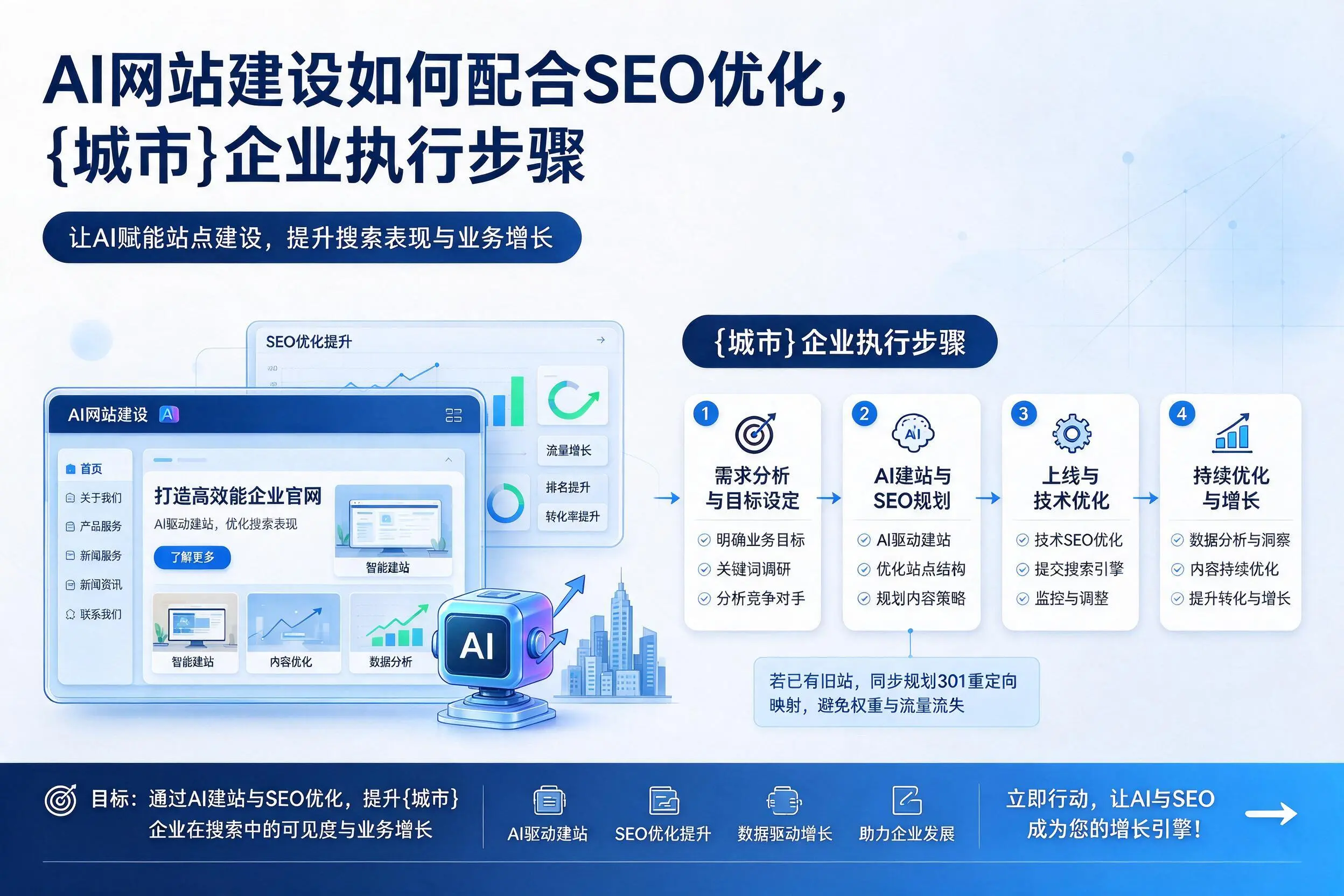AI网站建设如何配合SEO优化，双河企业执行步骤