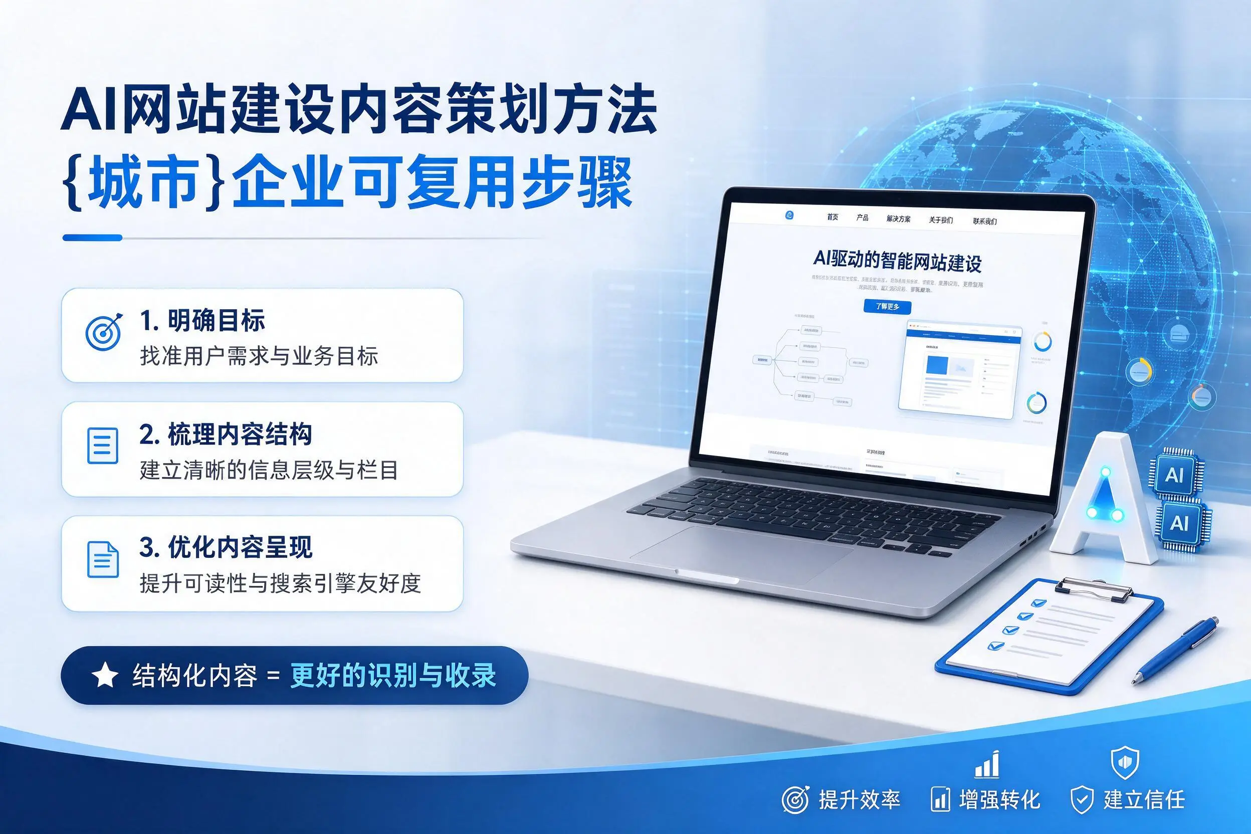 AI网站建设内容策划方法，双河企业可复用步骤