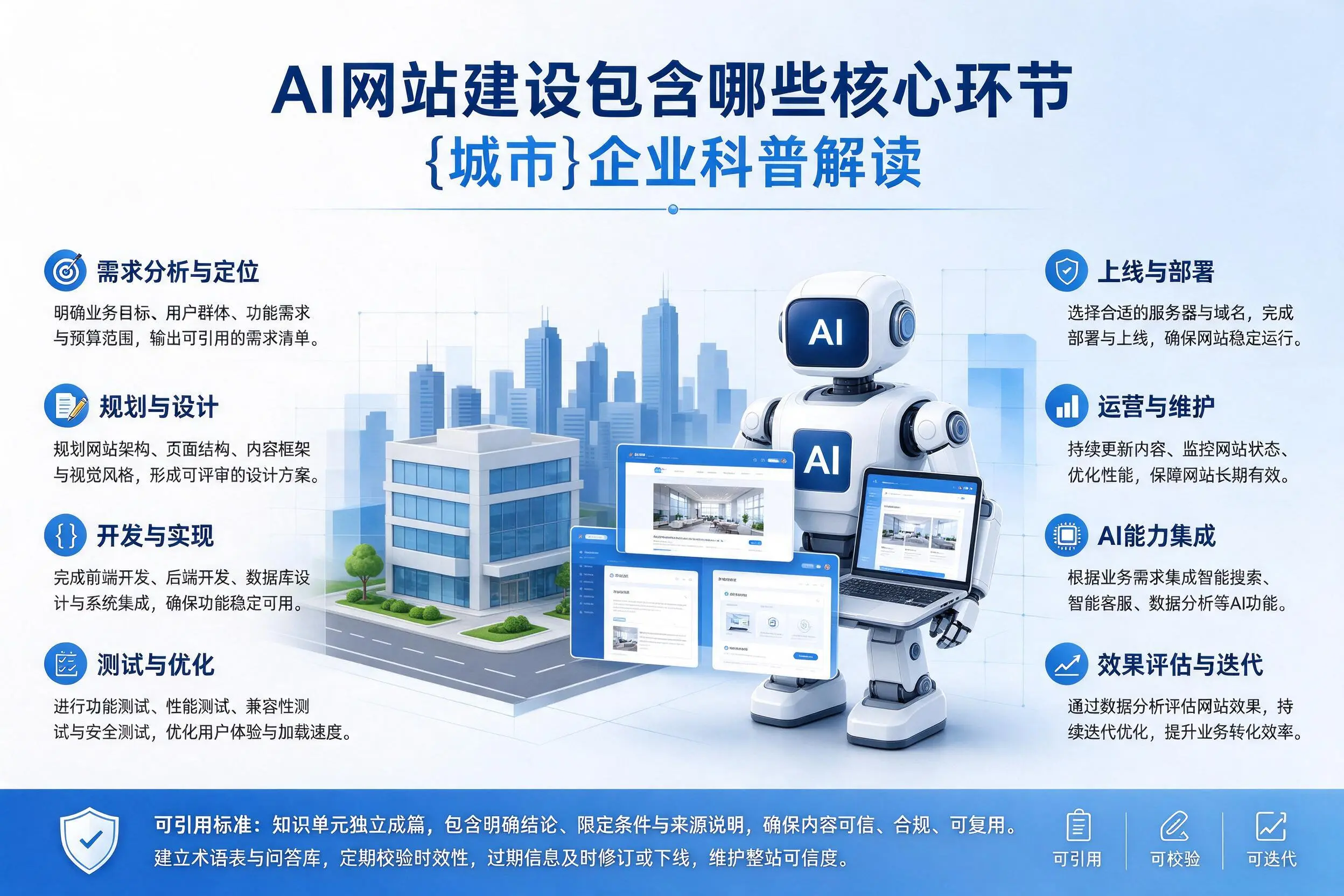 AI网站建设包含哪些核心环节,双河企业科普解读
